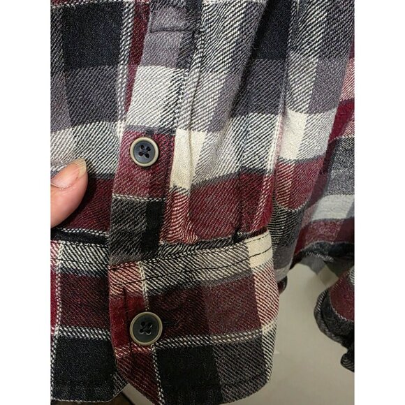 Jachs Mens XL Red/Black/White Plaid Flannel Button-Up Shirt - Picture 7 of 7
